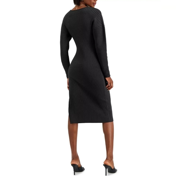 🖤 INC Sweater Dress, Textured Bodycon - Picture 4 of 5
